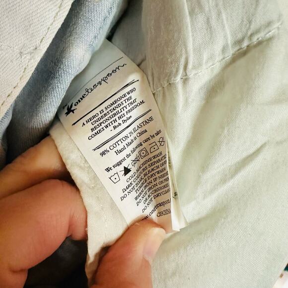 ONE TEASPOON Ultra Light Wash Low Waist Drop Crotch Skinny Leg Jeans Size 22 - Picture 9 of 9